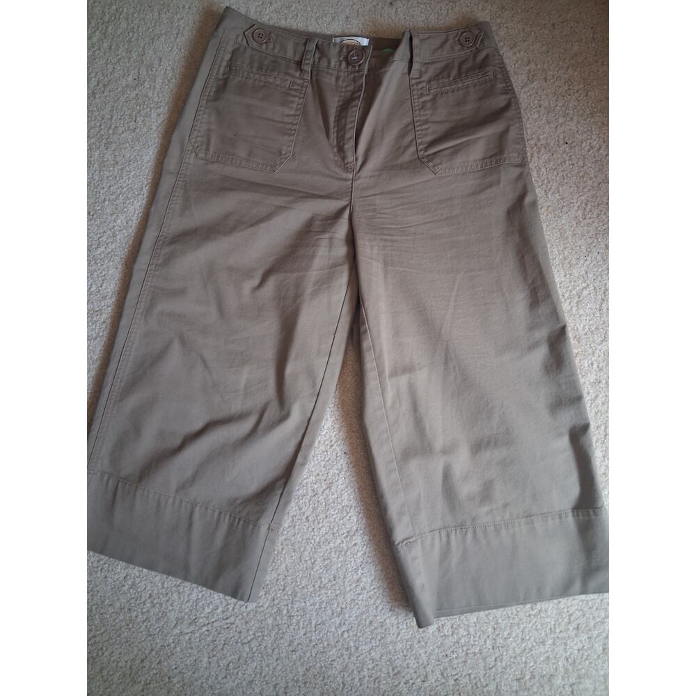 Liz Claiborne Sport Women's Bermuda Shorts Beige Twill Stretch Pockets Size 8